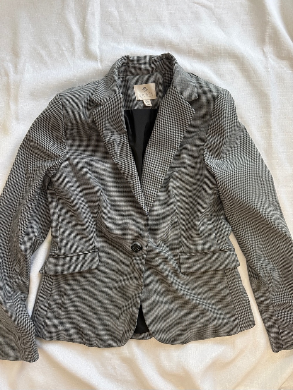 Lila Rose Houndstooth Blazer Size M Black White Tailored Career Jacket
